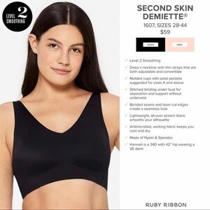 Ruby Ribbon | Second Skin Demiette, in Black #1607 NWT